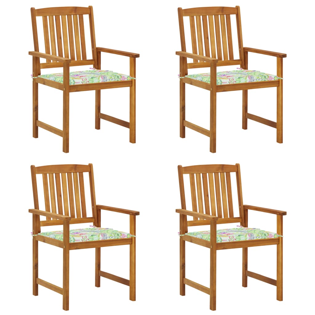 vidaXL Vrtne stolice s jastucima 4 kom od masivnog drva bagrema