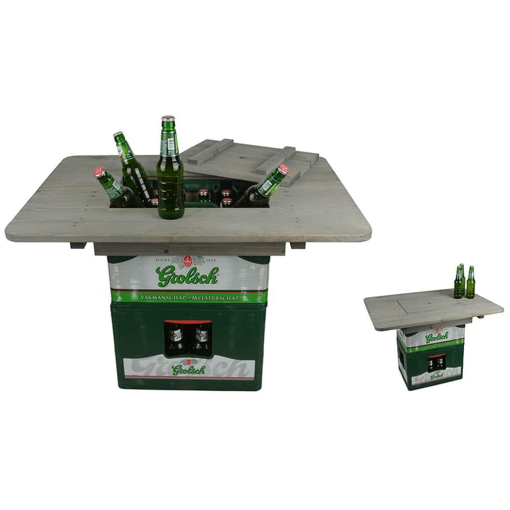 Esschert Design stolna ploča sa sandukom za pivo siva