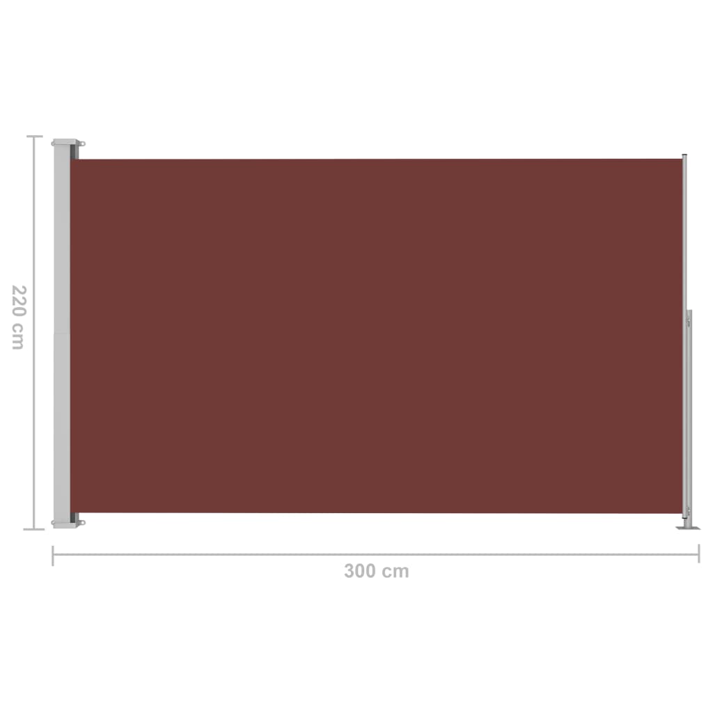 vidaXL Bočna tenda na uvlačenje za terasu 220 x 300 cm smeđa