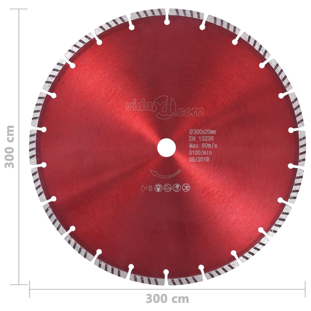 vidaXL Dijamantni disk za rezanje s turbo segmentima čelični 300 mm