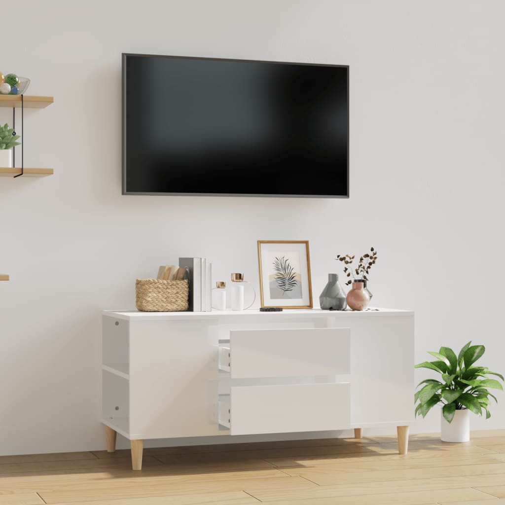 vidaXL TV ormarić sjajni bijeli 102 x 44,5 x 50 cm konstruirano drvo