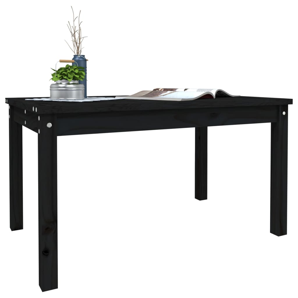 vidaXL Vrtni stol crni 82,5 x 50,5 x 45 cm od masivne borovine