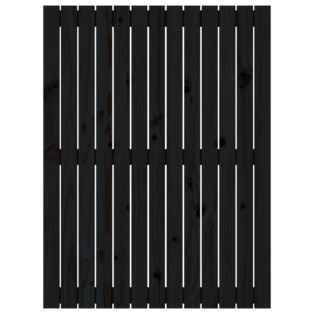 vidaXL Zidno uzglavlje crno 82,5 x 3 x 110 cm od masivne borovine