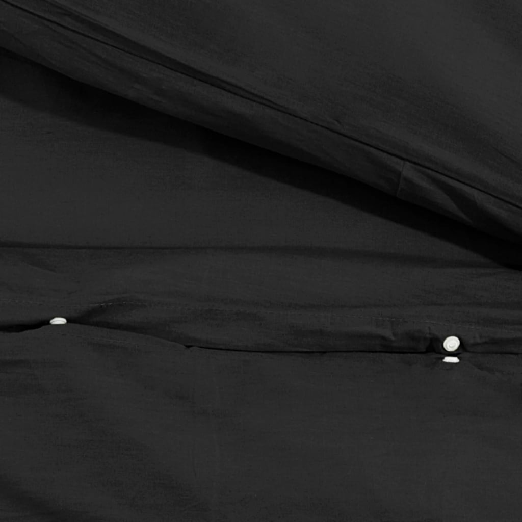vidaXL Set posteljine za poplun crni 200 x 200 cm lagana mikrovlakna