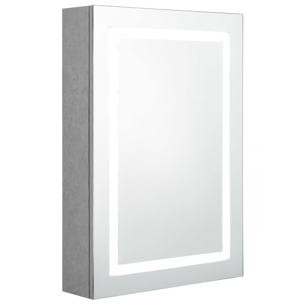 vidaXL LED kupaonski ormarić s ogledalom boja betona 50 x 14 x 60 cm