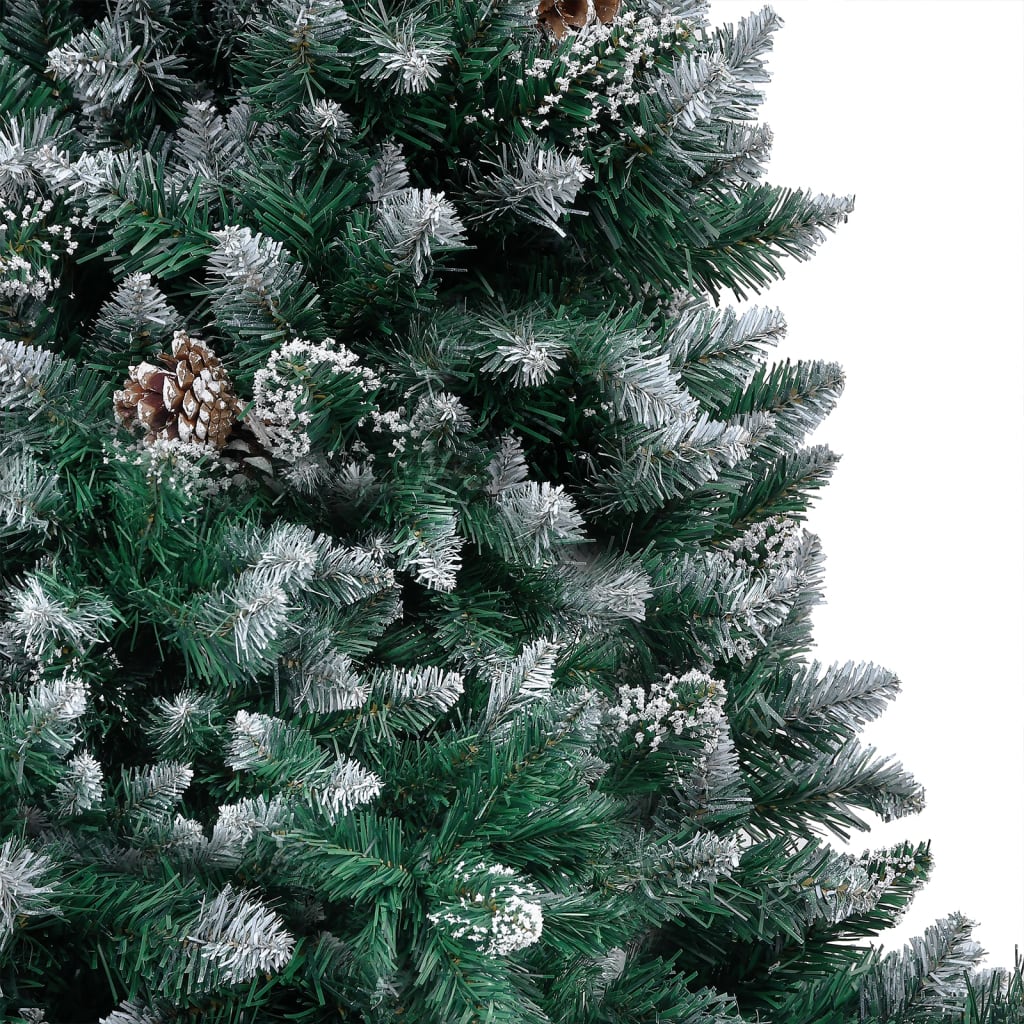 vidaXL Umjetno božićno drvce LED sa šiškama i bijelim snijegom 240 cm