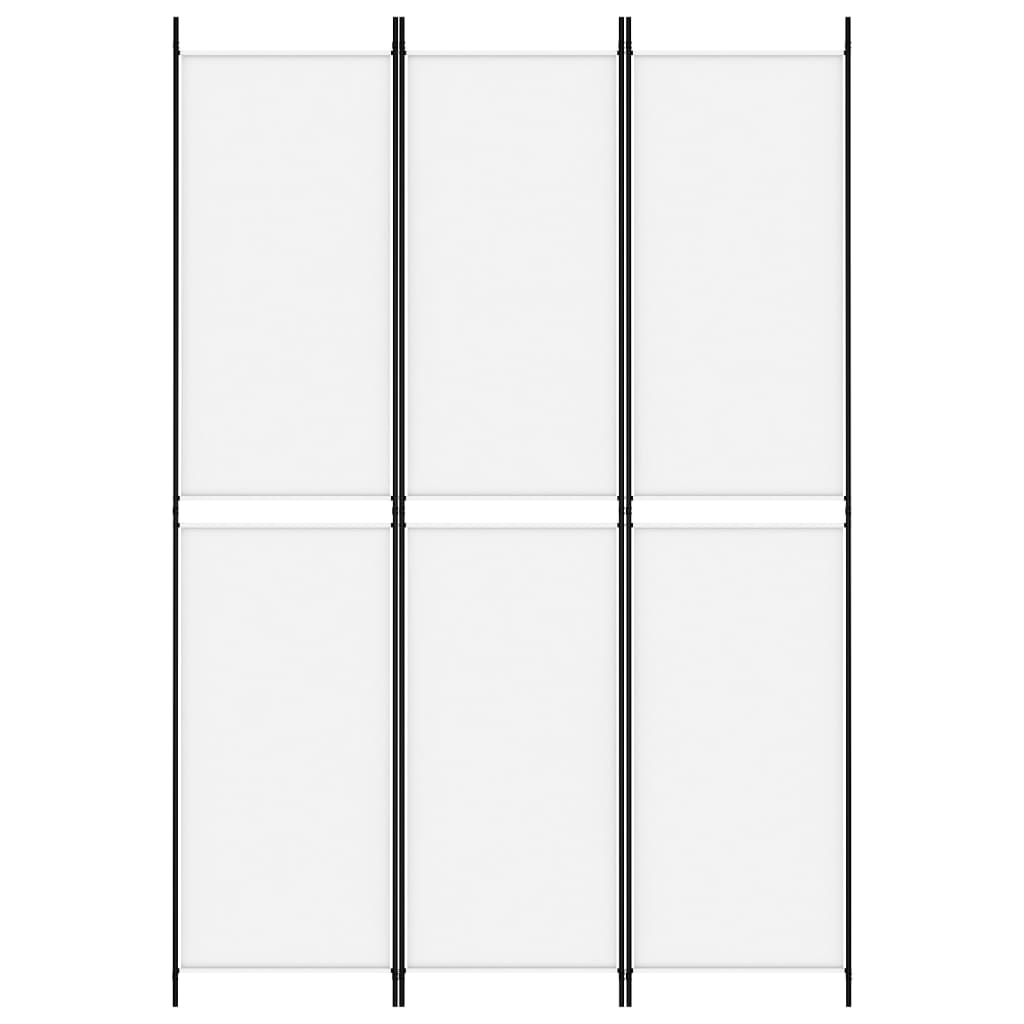 vidaXL Sobna pregrada s 3 panela bijela 150 x 220 cm od tkanine