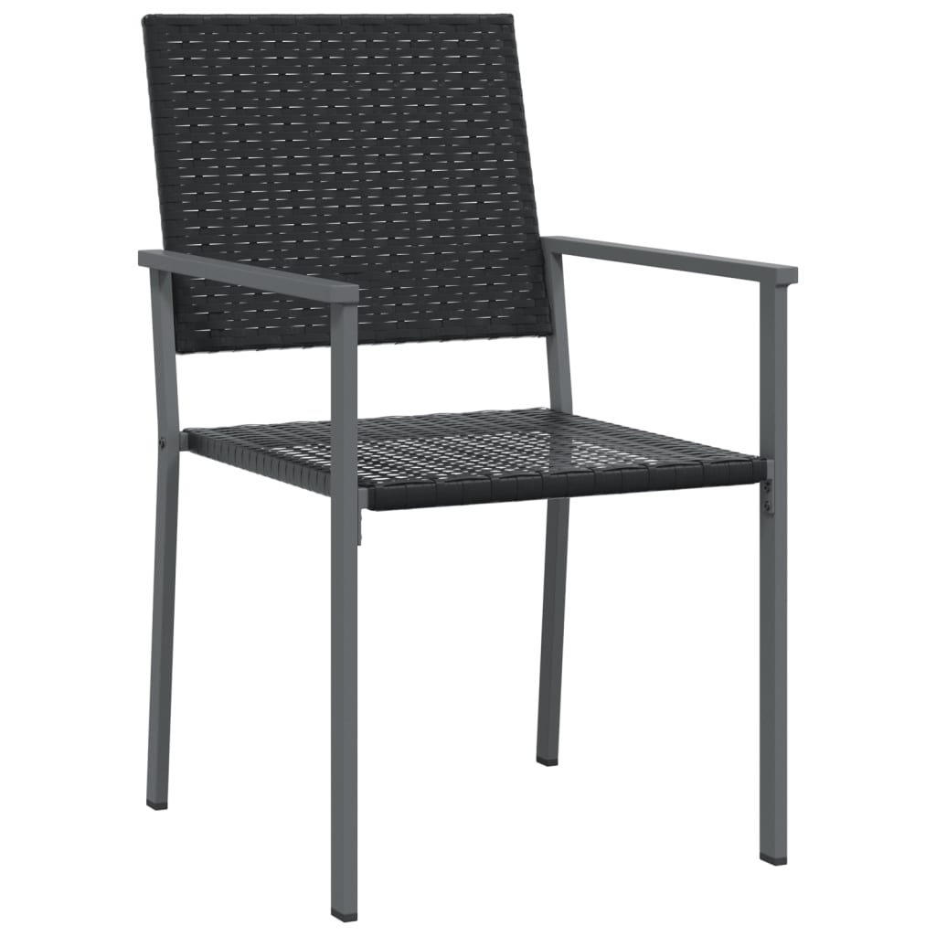 vidaXL Vrtne stolice 6 kom crne 54 x 62,5 x 89 cm od poliratana