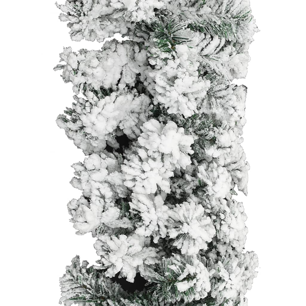 vidaXL Božićna girlanda sa snijegom zelena 5 m PVC