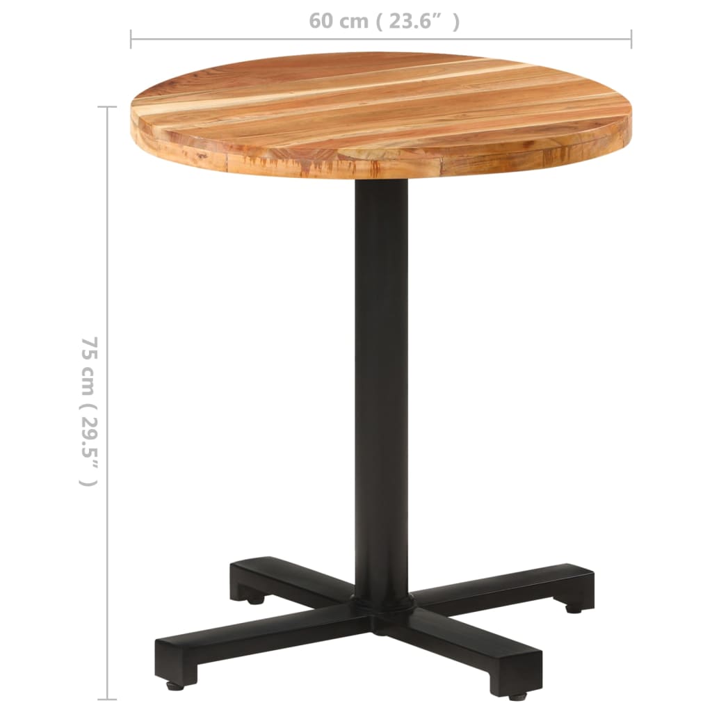 vidaXL Bistro stolić okrugli Ø 70 x 75 cm od masivnog bagremovog drva