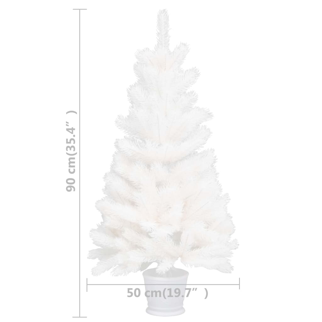 vidaXL Umjetno božićno drvce s realističnim iglicama bijelo 90 cm