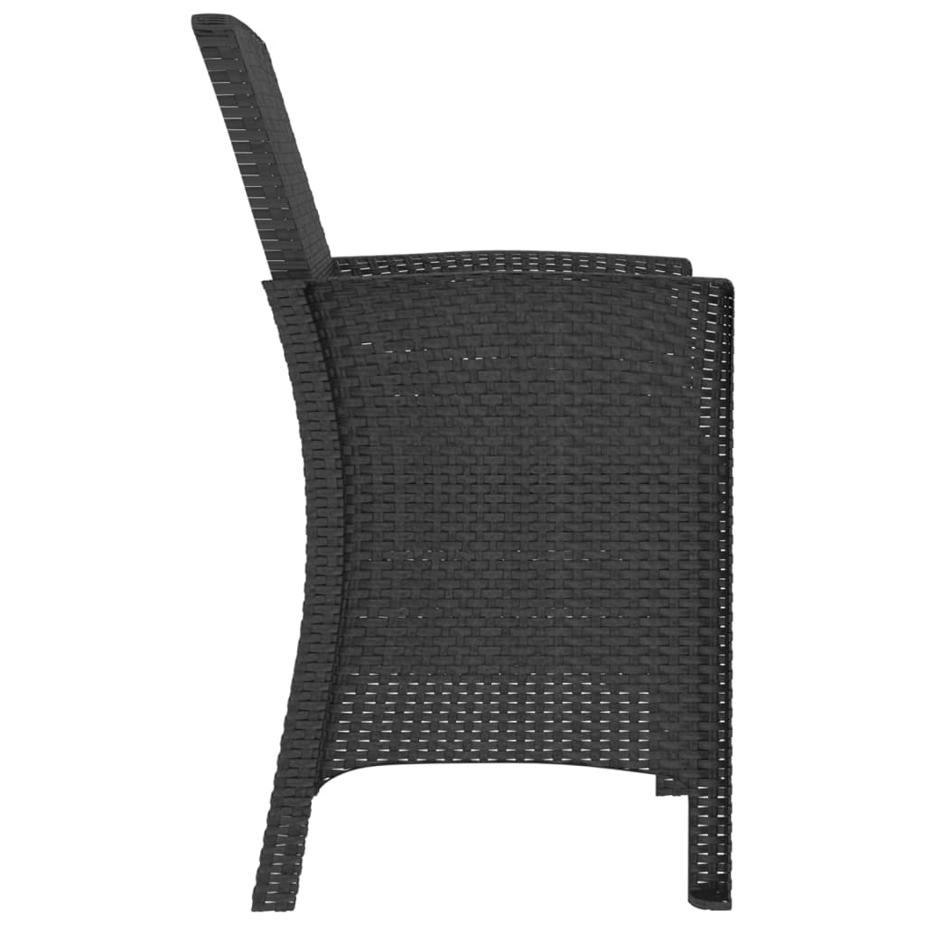 vidaXL Vrtne stolice 2 kom s jastucima PP ratan grafitna boja