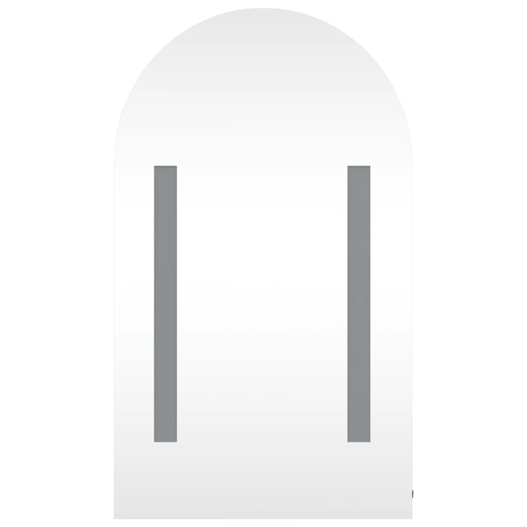 vidaXL Kupaonski ormarić s ogledalom LED lučni sivi 42 x 13 x 70 cm