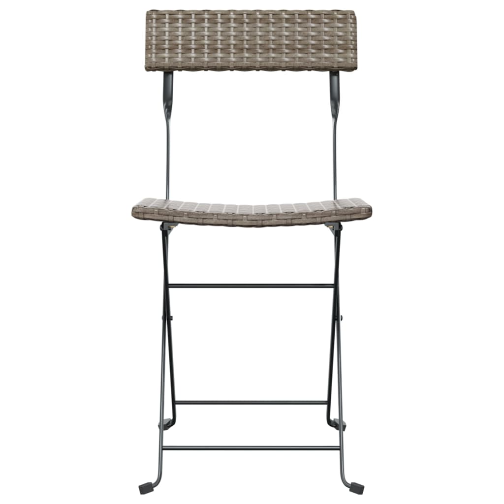 vidaXL Sklopive bistro stolice 8 kom sive od poliratana i čelika