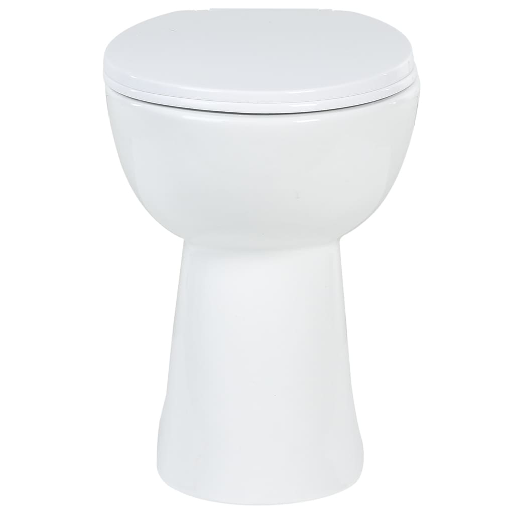 vidaXL Toaletna školjka bez ruba 7 cm viša keramička bijela