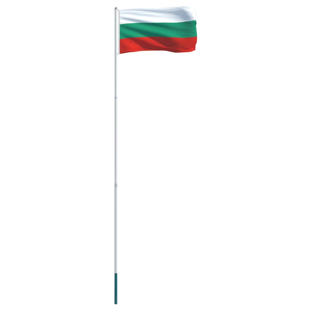vidaXL Bugarska zastava s aluminijskim stupom 4 m