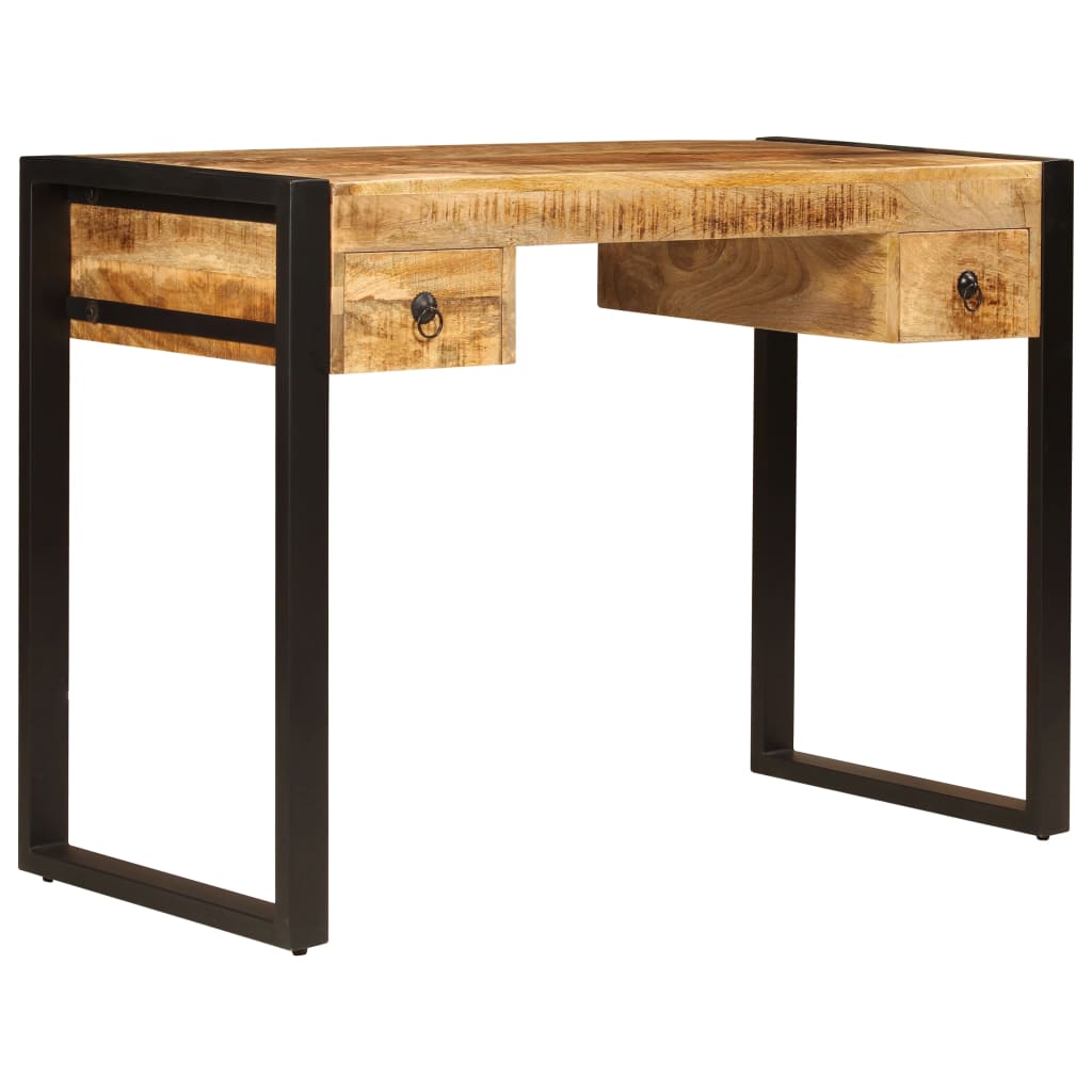 vidaXL Radni stol s 2 ladice od masivnog drva manga 110 x 50 x 77 cm