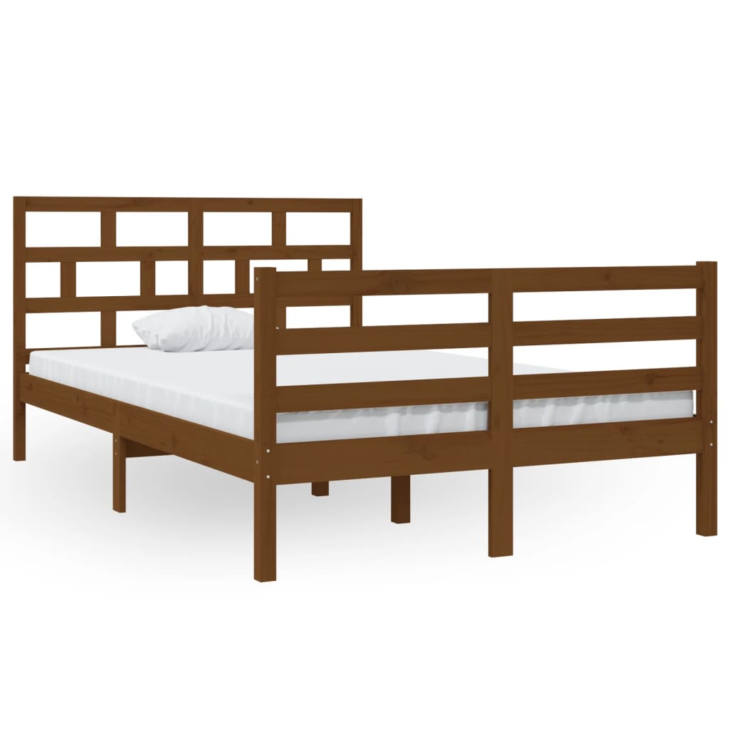 vidaXL Okvir za krevet od masivne borovine smeđa boja meda 120x200 cm