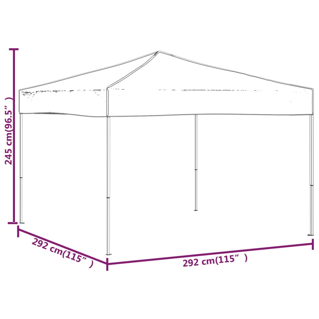 vidaXL Sklopivi šator za zabave 3 x 3 m smeđesivi