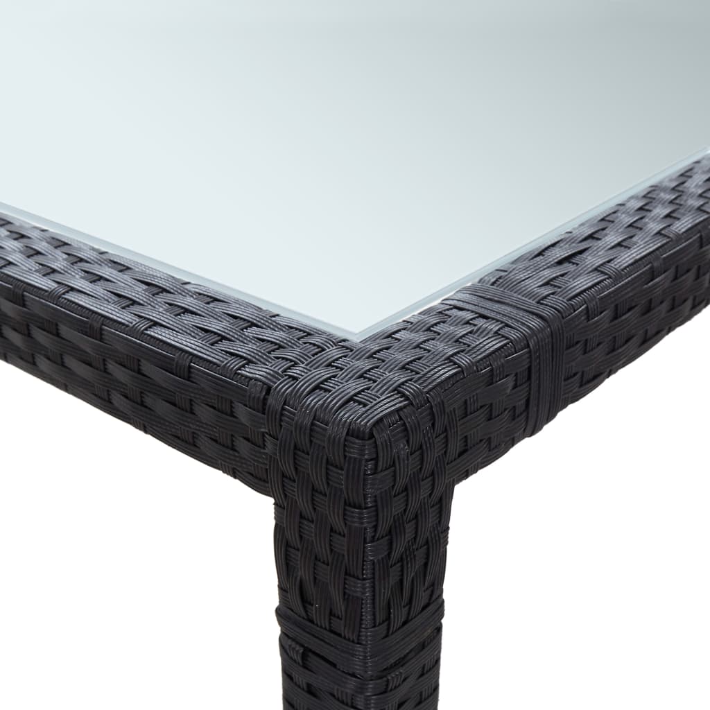 vidaXL Vrtni blagovaonski stol crni 200 x 150 x 74 cm od poliratana