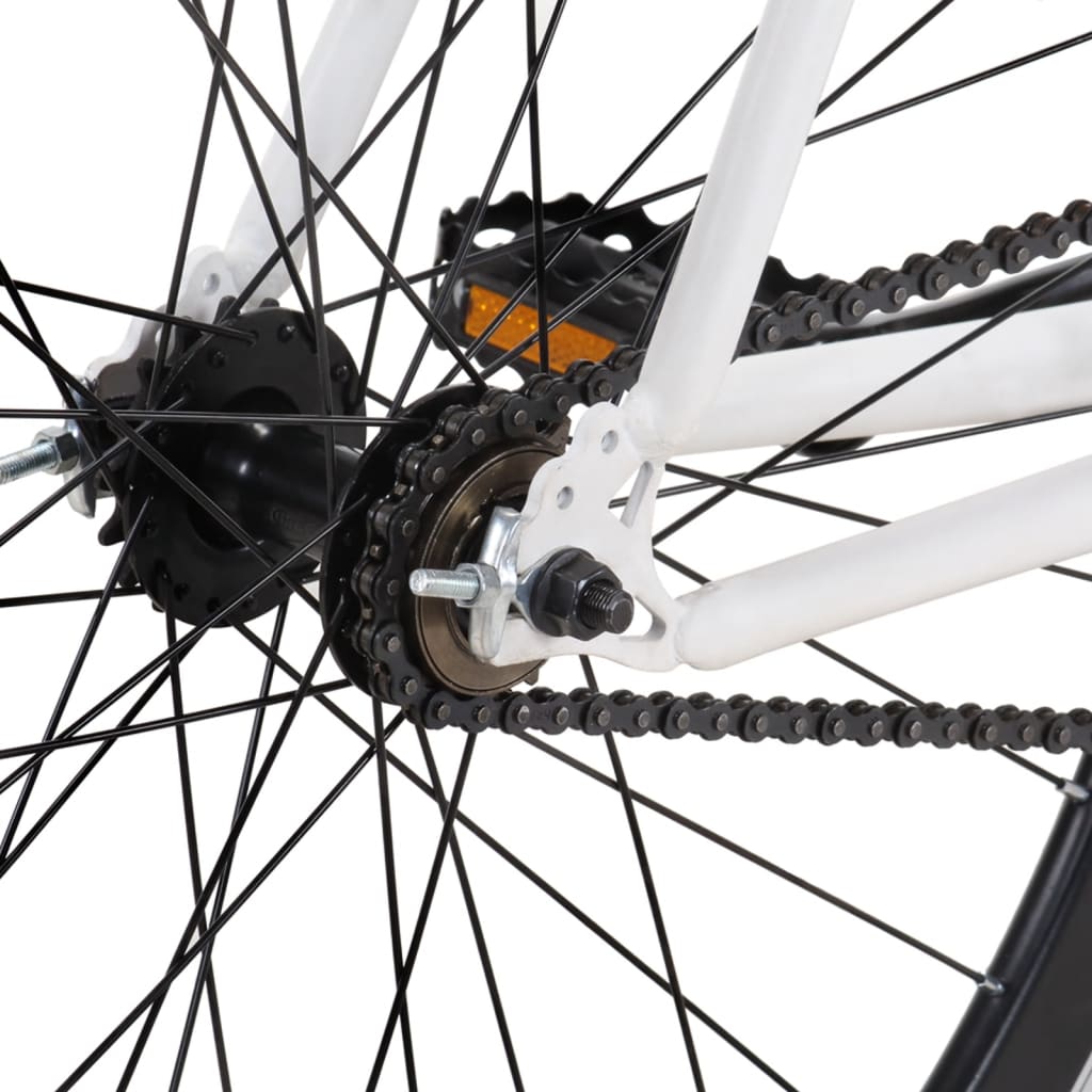vidaXL Bicikl s fiksnim zupčanikom bijelo-crni 700c 55 cm