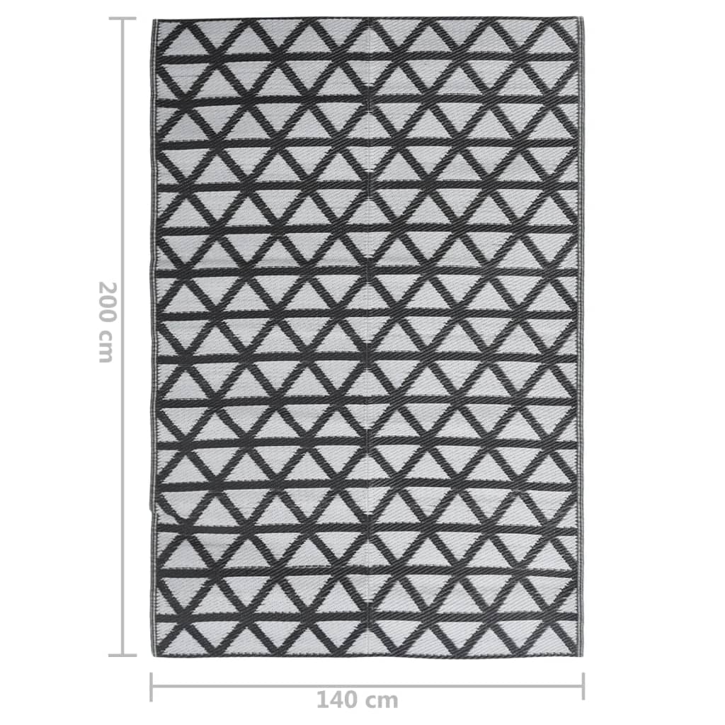 vidaXL Vanjski tepih crni 140 x 200 cm PP