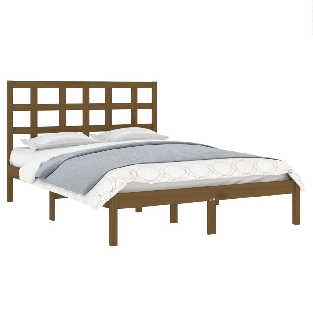vidaXL Okvir za krevet od masivnog drva boja meda 120 x 200 cm
