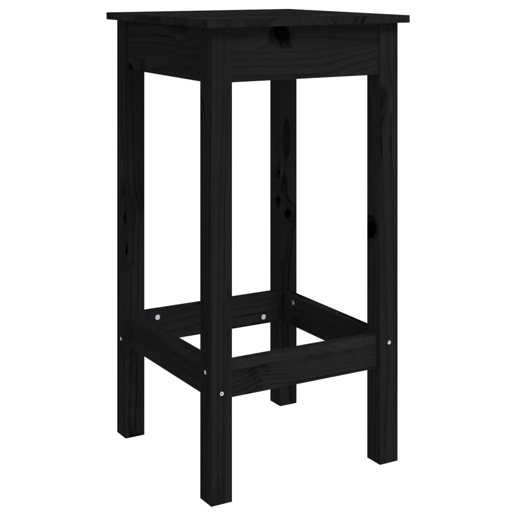 vidaXL Barske stolice 2 kom crne 40 x 40 x 78 cm od masivne borovine