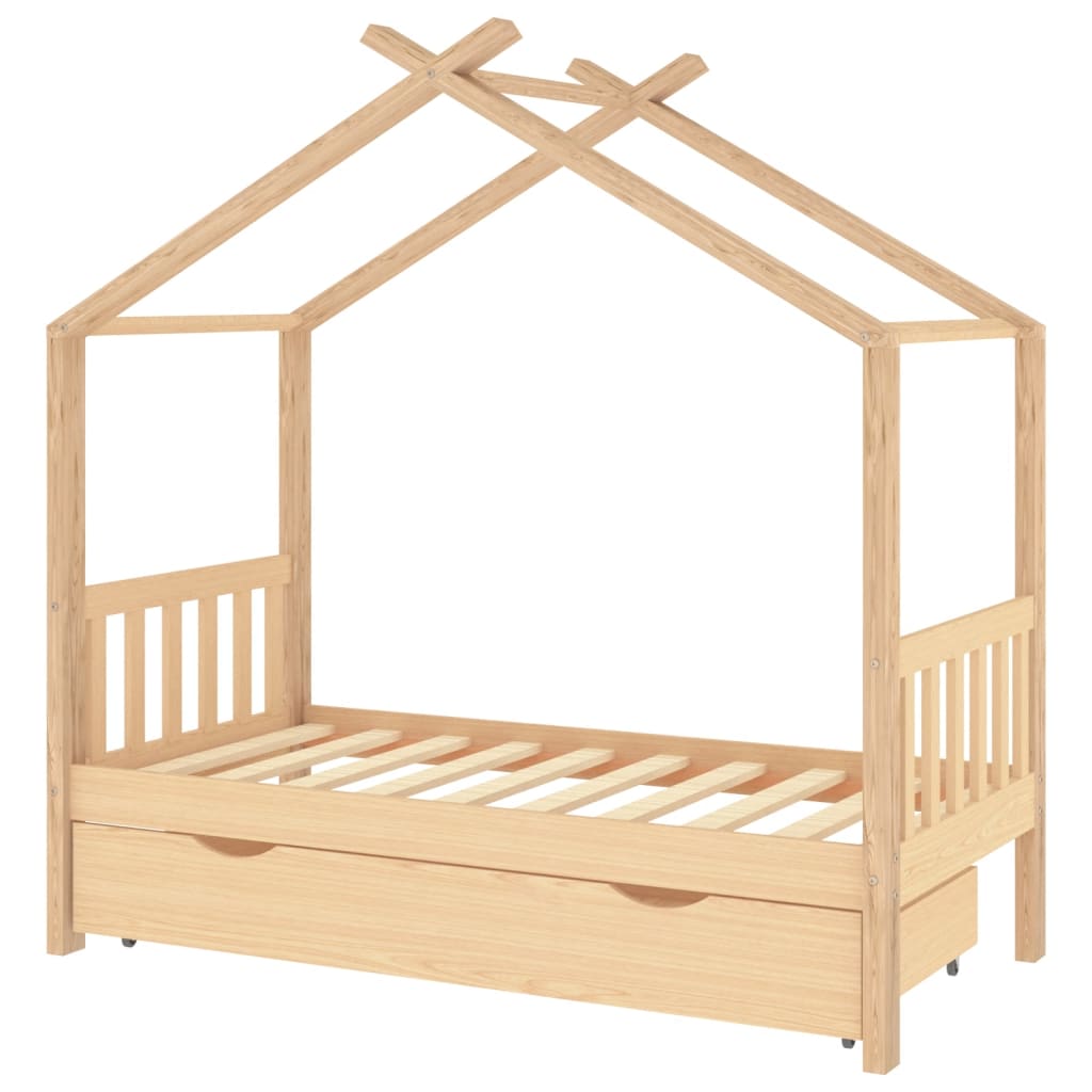 vidaXL Okvir za dječji krevet s ladicom 80x160 cm od masivne borovine