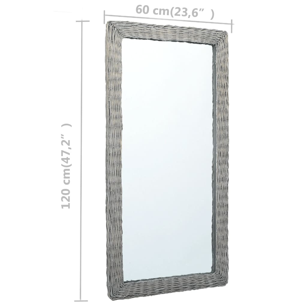 vidaXL Ogledalo od pruća 120 x 60 cm