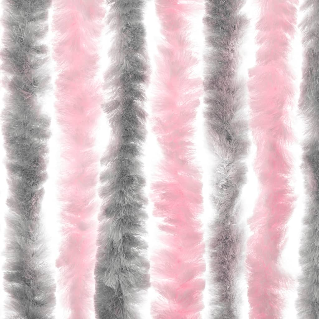 vidaXL Zastor protiv muha srebrnosivi i ružičasti 90 x 200 cm šenil