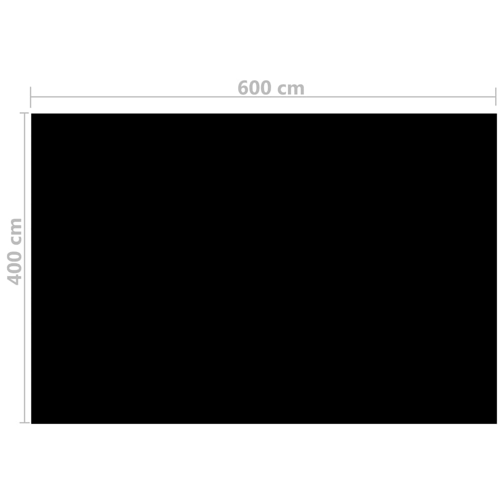 vidaXL Pravokutni pokrivač za bazen 600 x 400 cm PE crni