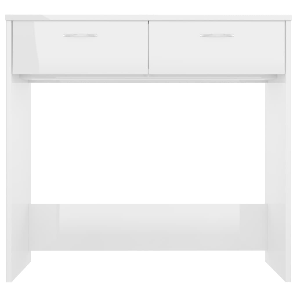 vidaXL Radni stol visoki sjaj bijeli 80 x 40 x 75 cm od iverice