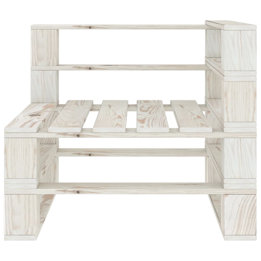 vidaXL Kutna vrtna sofa od paleta drvena bijela