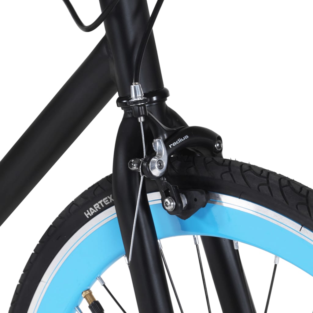 vidaXL Bicikl s fiksnim zupčanikom crno-plavi 700c 55 cm