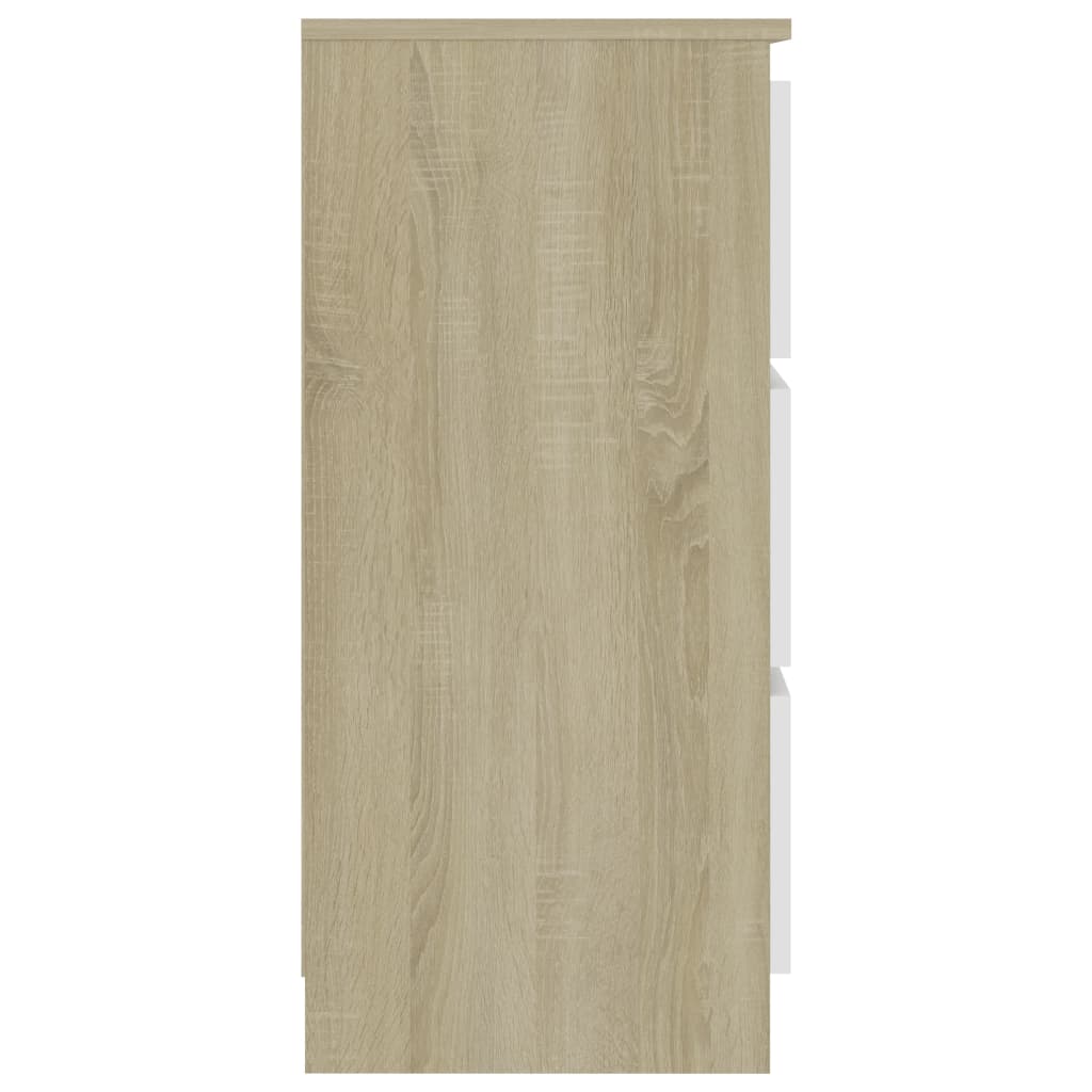 vidaXL Komoda bijela i boja hrasta 60 x 35 x 76 cm konstruirano drvo