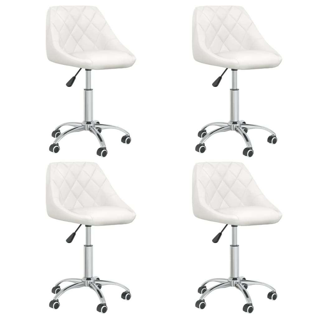 vidaXL Okretne blagovaonske stolice od umjetne kože 4 kom bijele