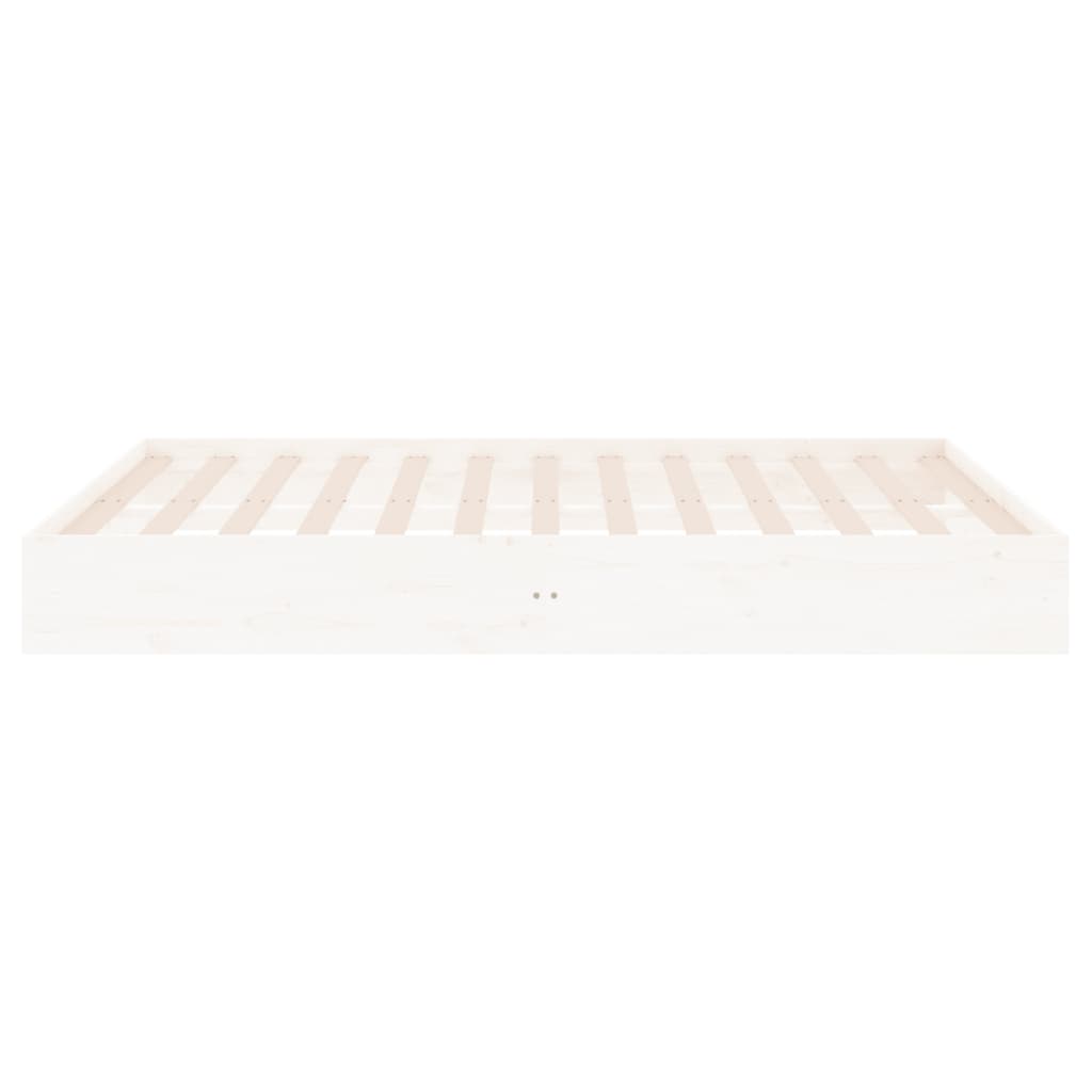 vidaXL Okvir za krevet od masivnog drva bijeli 160 x 200 cm