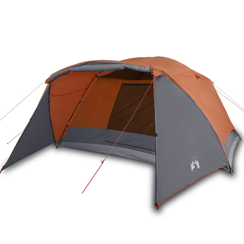vidaXL Šator za kampiranje za 4 osobe sivo-narančasti vodootporni