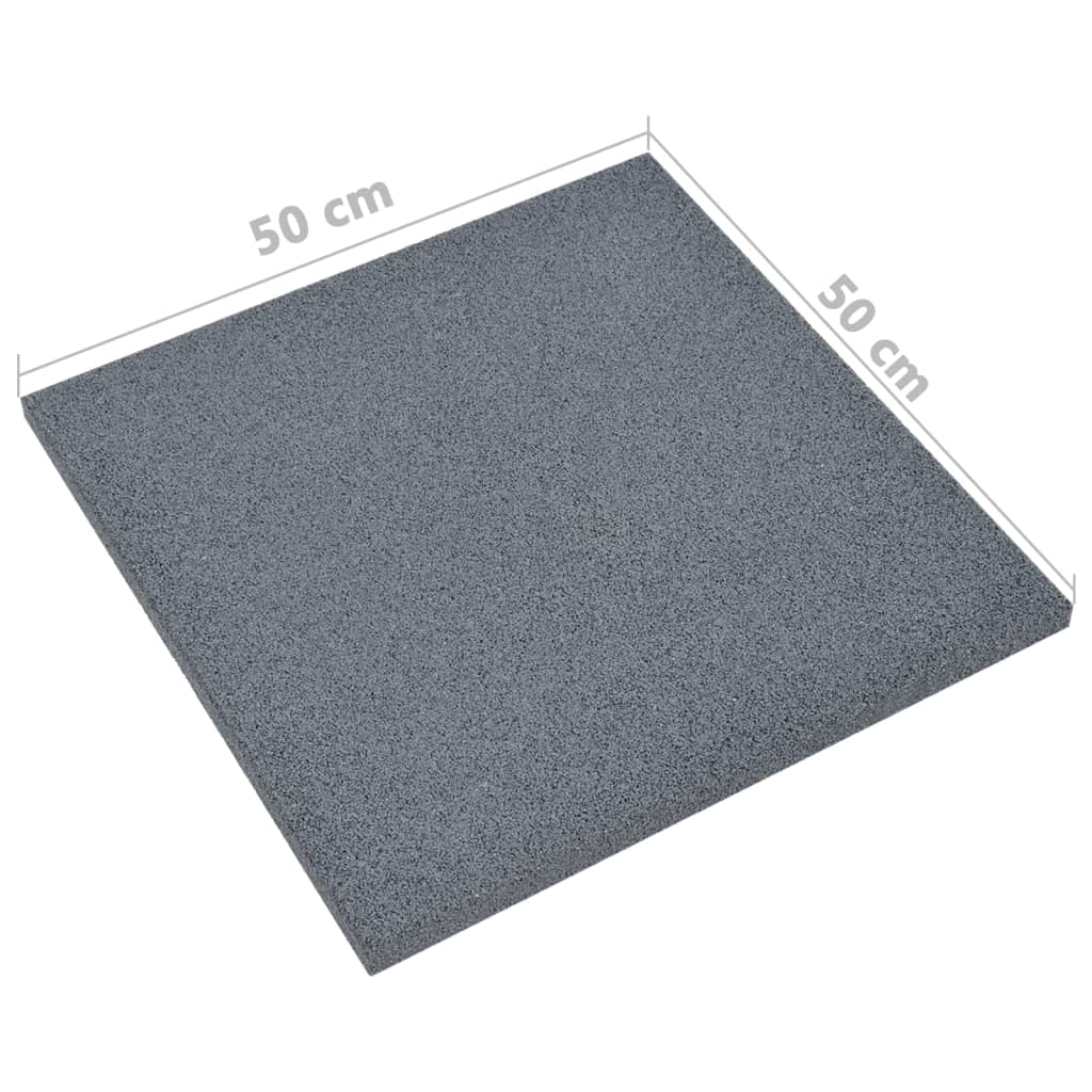 vidaXL Ploče za zaštitu od pada 6 kom gumene 50 x 50 x 3 cm sive