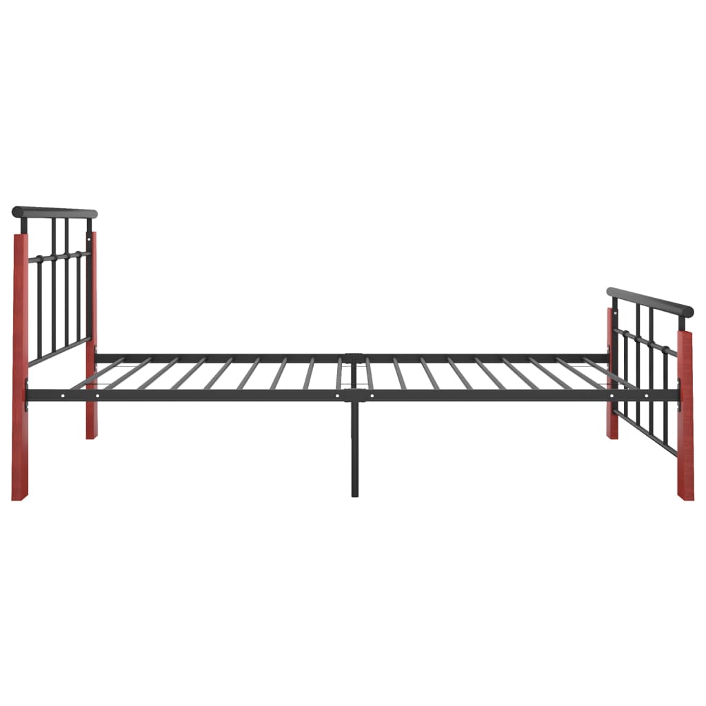 vidaXL Okvir za krevet od metala i masivne hrastovine 90 x 200 cm