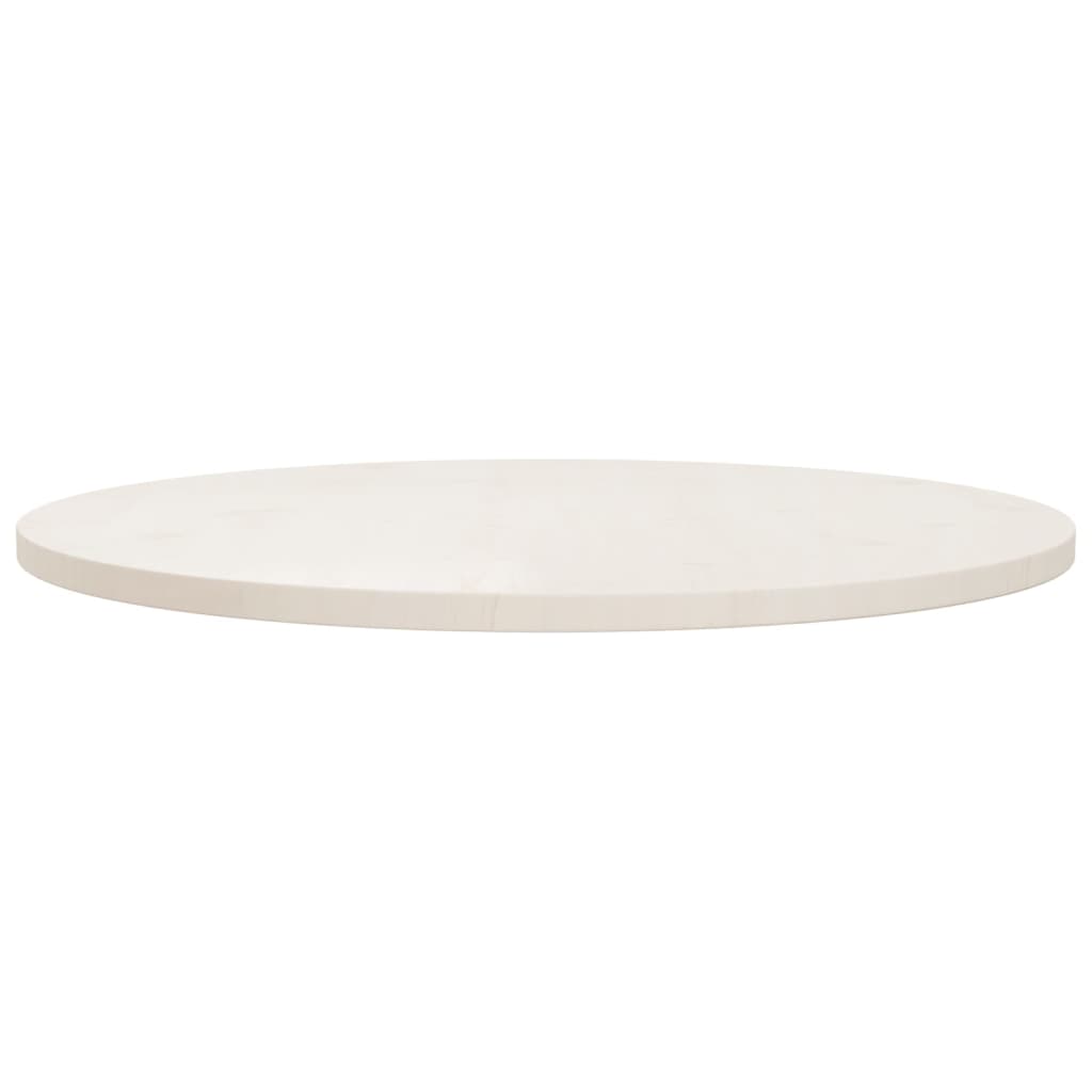 vidaXL Ploča za stol bijela Ø 80 x 2,5 cm od masivne borovine