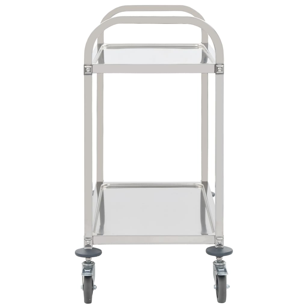 vidaXL Kuhinjska kolica s 2 razine od nehrđajućeg čelika 95x45x83,5 cm