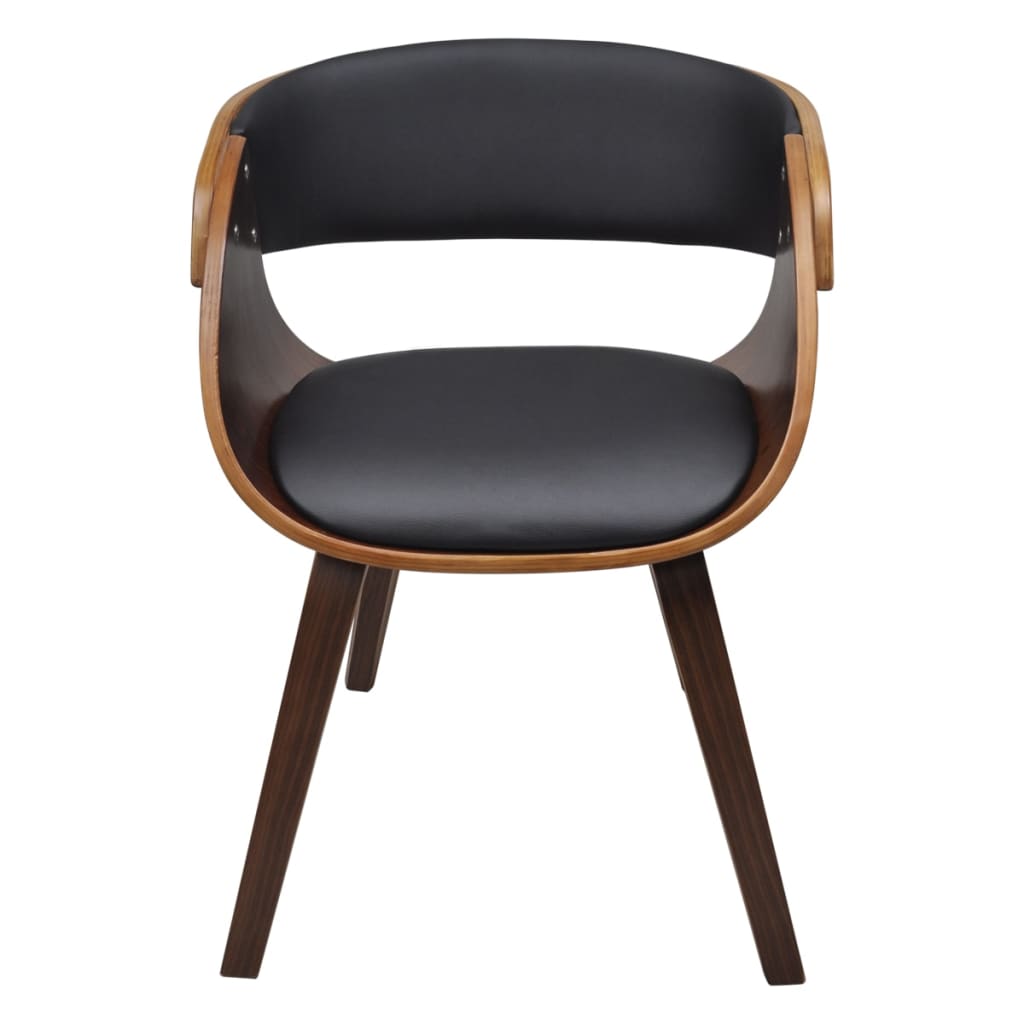 vidaXL Blagovaonska stolica od zaobljenog drva i umjetne kože