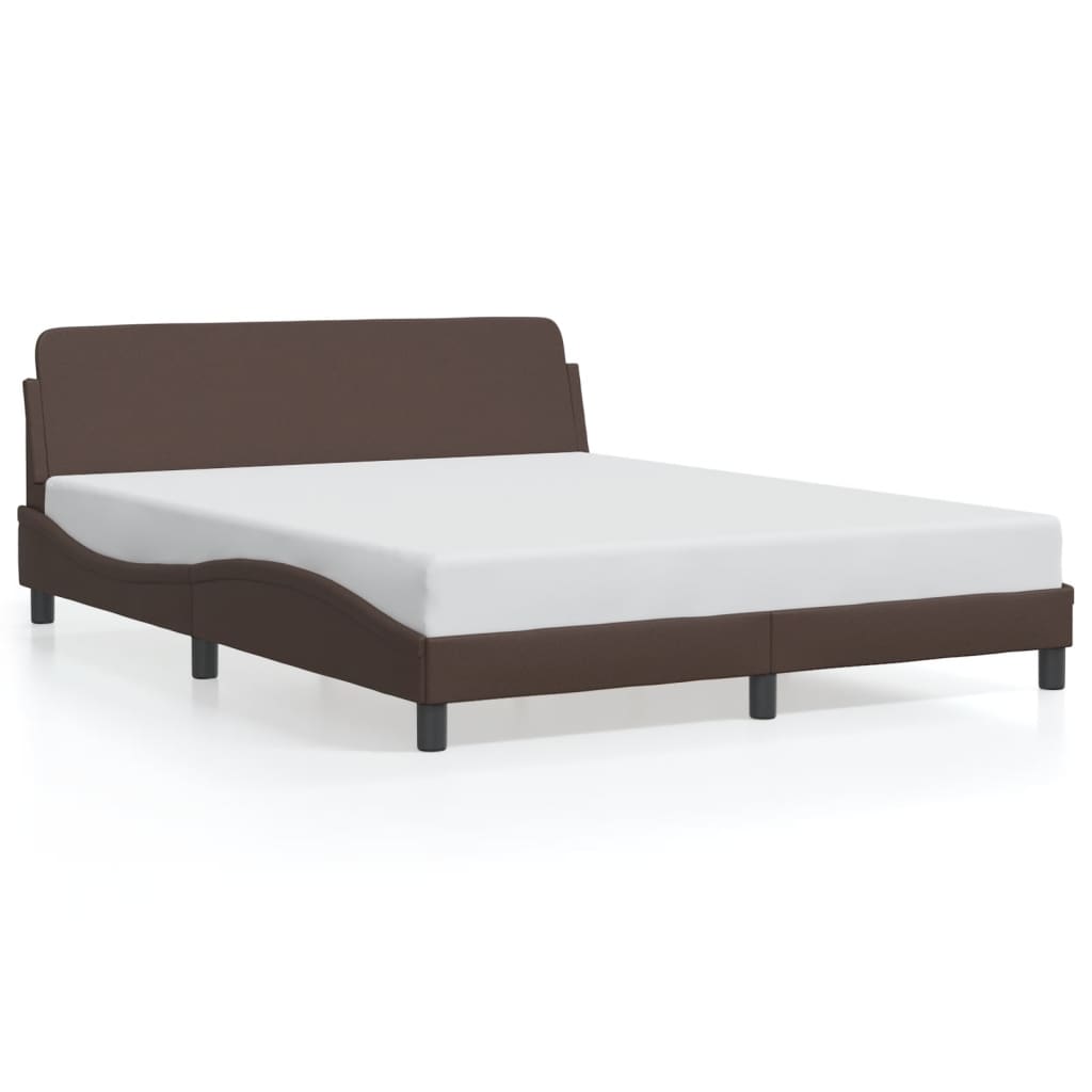 vidaXL Okvir za krevet s uzglavljem smeđi 160x200 cm od umjetne kože