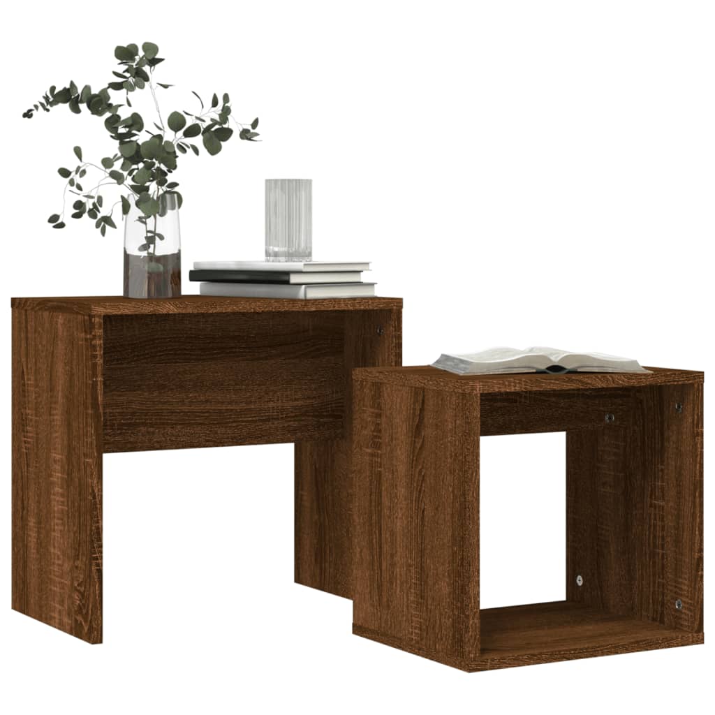 vidaXL Uklapajući stolići za kavu 2 kom boja hrasta konstruirano drvo