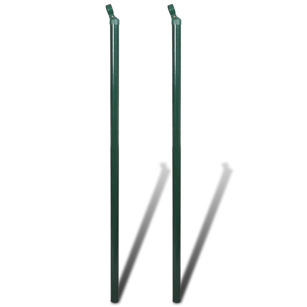 vidaXL Žičana ograda sa stupovima čelična 0,8 x 15 m zelena