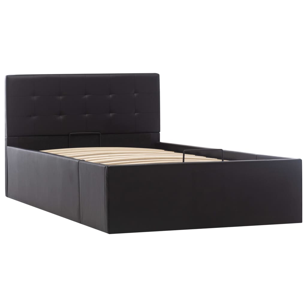 vidaXL Hidraulični okvir za krevet od umjetne kože crni 90 x 200 cm