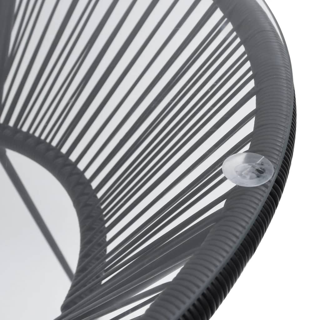 vidaXL Vrtni blagovaonski stol crni Ø 70 x 74 cm od ratana i stakla