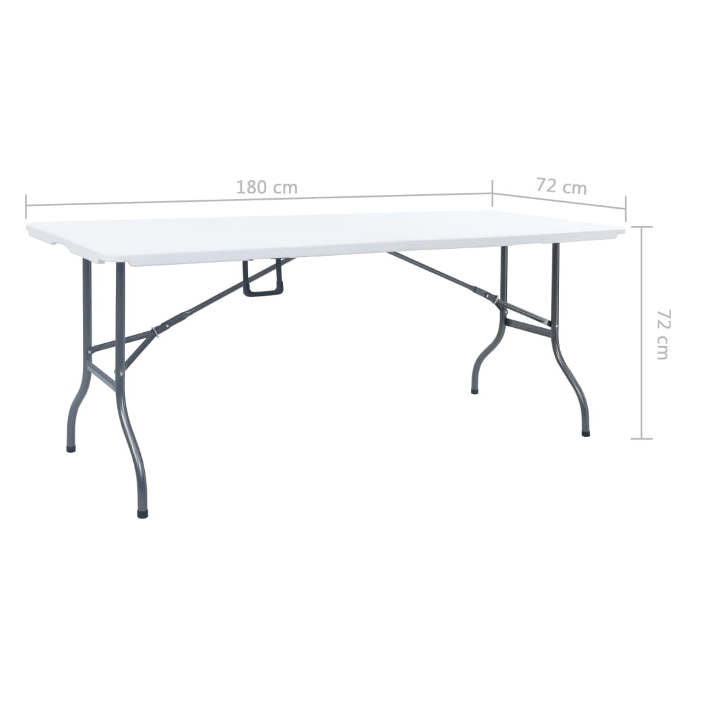 vidaXL Sklopivi vrtni stol bijeli 180 x 72 x 72 cm HDPE